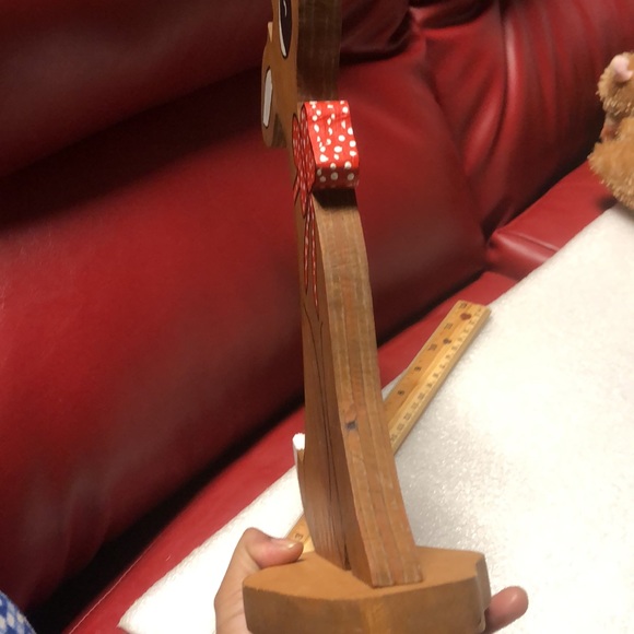 Vintage wooden Red nose Reindeer - Picture 11 of 14